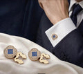 Cache-boutons Homme Patrizia – Mosaïque Saphir