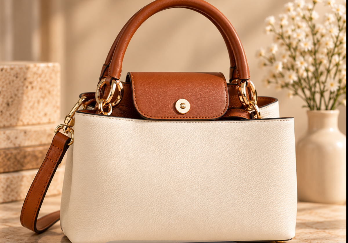 Sac Patrizia – Ivoire & Cognac